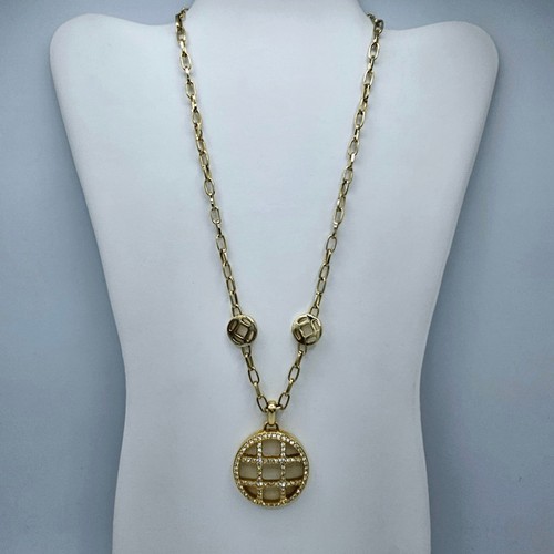 VETEMENTS Collana Medallion Goldt Ciondolo Strass Stazione Cristalli