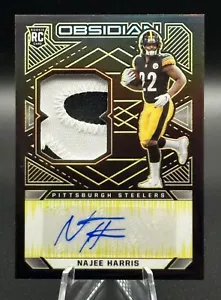 2021 Panini Obsidian Najee Harris Electric Etch Yellow Rookie Patch Auto /25 🔥 - Picture 1 of 2