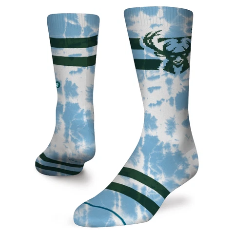 Men's Stance Milwaukee Bucks Tie-Dye Crew Socks Cover