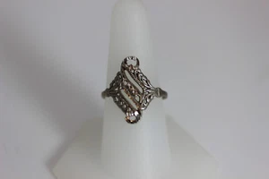 Hermoso anillo de corte de diamantes de plata esterlina talla 8,5-6999 - Imagen 1 de 5