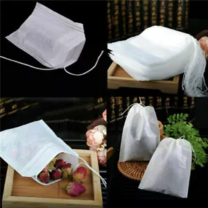 200Pcs Empty TEABAGS Non Woven String Heat Seal Filter Paper Herb Loose Tea Bags - Picture 1 of 11