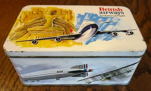 Vintage BRITISH AIRWAYS Evolution of Flight TIN 1970's - 747 - Concorde - Picture 1 of 8