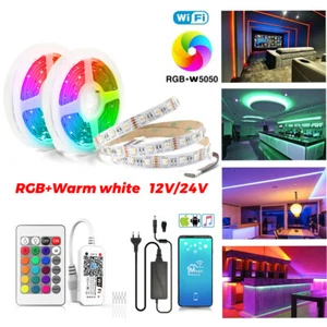 Striscia LED 24 V RGBW RGB + bianco caldo 4 in 1 striscia 5050 SMD 12 mm controller WIFI DHL - Foto 1 di 14