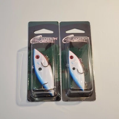 Cordell Rattle Spot Rattle Trap ~ Pearl Blue 2.5" &  3"  ~ 2 Pk Bass Crankbait - Image 1 of 4