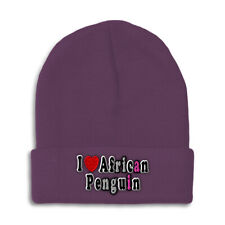 Beanies for Men I Love African Penguin Winter Hats for Women Acrylic Skull Cap