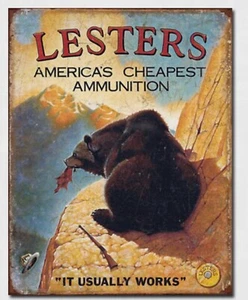 Lester’s Ammo Metall Blechschild Garage Haus Bar Wand Shop Jagdhütte Deko #1758 - Bild 1 von 1