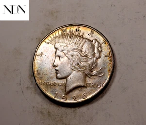 Dólar de la Paz 1926-S - Casi sin circular (AU) tono arco iris - 90 % plata #PD150 - Imagen 1 de 3