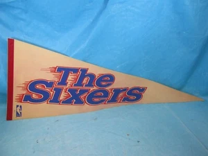 VINTAGE NBA Philadelphia The Sixers 76ers Felt Pennant Full Size - FREE SHIPPING - Picture 1 of 3