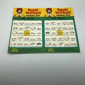Ronald McDonald Travel Kit Car Game McDonalds Advertising Vintage Game Card ONLY - Picture 1 of 8