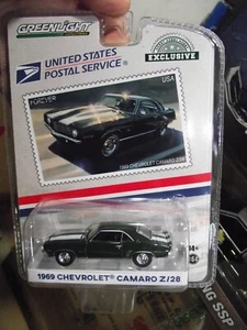 Greenlight 1/64 usps 1969 chevrolet camaro z28 green NIB - Picture 1 of 1