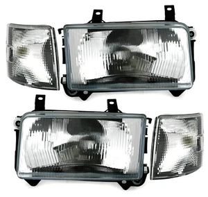 Scheinwerfer Set mit Blinker für VW T4 90-03 links rechts in Schwarz H4 Satz - Bild 1 von 6