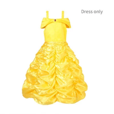 Girls Kids Belle Fancy Dress Up Beauty and Beast Princess Party Birthday Costume - Image 1 of 4