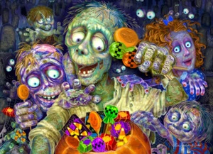 ZOMBIES LIKE CANDY 1000 PIECE JIGSAW PUZZLE by VERMONT CHRISTMAS ~ NEW & SEALED - Picture 1 of 2
