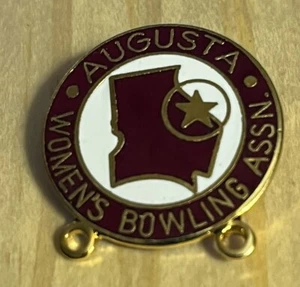 Vintage - Augusta Georgia WBA Lapel Pin Women's Bowling Association Star on Map - Picture 1 of 3