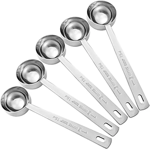 Metal Stainless Steel 1 Tablespoon Measuring Coffee Scoop Spoon, Set of 5 - Picture 1 of 12