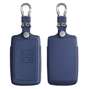 Coque en cuir pour clef de voiture Renault Smart Key 4-Bouton Keyless Go - Photo 1/7