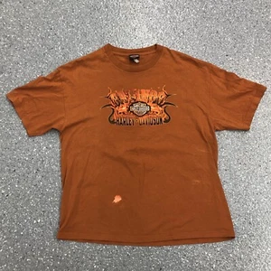Harley Davidson T Shirt Orlando Florida XL Flames Motor Cycle Orange Men’s - Picture 1 of 15