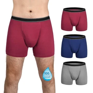 Mens Incontinence Underwear Washable Cotton Reusable Leakproof Boxer Briefs 3... - Picture 1 of 7