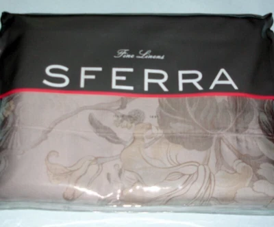 Sferra TULLIA Queen Duvet Cover Lavender Grey Floral Egyptian Cotton Sateen New — 第 1/4 张图片