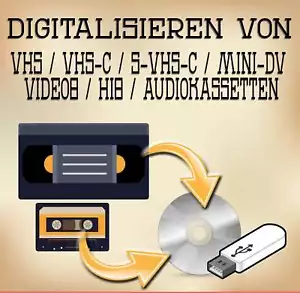Digitalisieren von 10 Videokassetten (VHS / MiniDV / Video8 / Hi8 / VHS-C) - Bild 1 von 2
