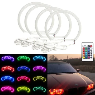Faro de algodón RGB SMD LED ojos de ángel anillos de halo para BMW E39 E46 serie 3 5 Foto 1 de 4