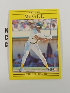 1991 Fleer MLB Baseball #16 Willie McGee Oakland Athletics - Picture 1 of 2