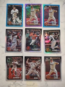 2024 Topps Team Set Builder Lot Giants Rainbow Luciano Bailey Blue Purple Webb - Picture 1 of 1