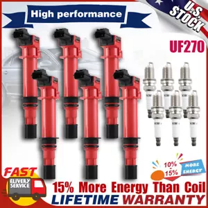 6X Ignition Coil + Spark Plug For Dodge Jeep Mitsubishi 3.7 V6 UF270 56028138 - Picture 1 of 11