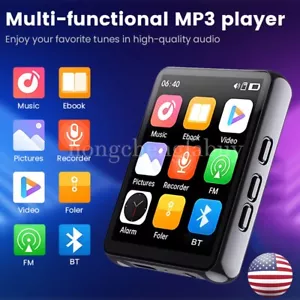 MP3 Player Support 128GB Bluetooth Lossless Music FM Radio Recorder Sport MP3 US - Picture 1 of 24