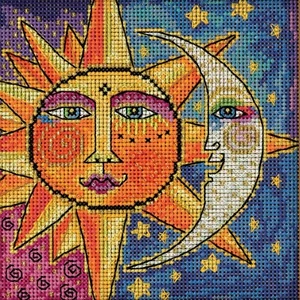 Sister Sun Brother Moon Cross Stitch Kit Mill Hill 2018 Laurel Burch Celestial - Picture 1 of 2