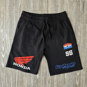 Honda Fleece Shorts Racing Motorrad JT Team schwarz rot Flügel Logos Herren Large L - Bild 1 von 8
