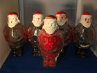 (Lot of 5) Vintage J. H. Millstein Santa Claus Glass Containers Jeannette PA