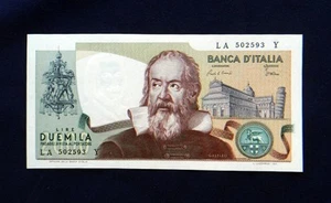1983 Italy Banknote 2000 £ GALILEO UNC GEM  high quality consecutive - Picture 1 of 3