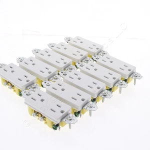 10pcs Hubbell White Tamper Resistant Decorator Receptacles 15A RRD15KWTR No Ears - Picture 1 of 6
