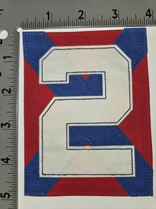 POLO RALPH LAUREN PATCHES BRANDNEU BLAU/ROT/WEISS NUMMER "2" BANNER FLAGGE PATCH - Bild 1 von 1