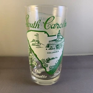 Vtg 1950s Hazel Atlas Souvenir State Song Glass MCM - 5 1/4” Tall - S. Carolina - Picture 1 of 5