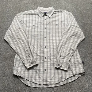 Patagonia Hemd Herren XL grau kariert Bio Baumwolle Button Down Outdoor Freizeit - Bild 1 von 12