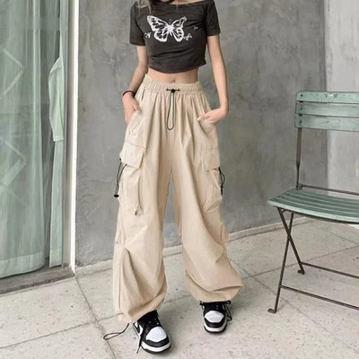 Trendy Wide Leg Pants for Women in Solid Color Suitable for All Seasons - Image 1 of 4