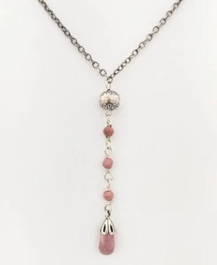 Carolyn Pollack Relios Sterlingsilber rosa Rhodonit Navajo Perlenkette 19 Zoll - Bild 1 von 5