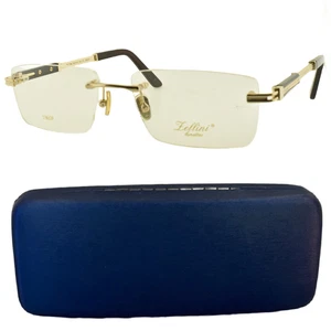 NEW!! ZELLINI LUNETTES ZL 1304 C1 23KGP 56-18-145 Silver Rectangle Rimless Frame - Picture 1 of 7