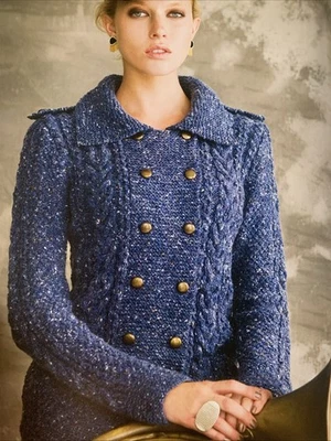 Knitting Pattern 1031 Ladies Double Breasted Jacket In Debbie Bliss Aran Tweed - Image 1 of 2