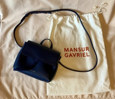 Bolsa de couro Mansur Gavriel mini macia senhora azul marinho - Imagem 1 de 4