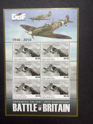 Islas Salomón 70 Aniversario Batalla de Gran Bretaña seis $2,65 MNH O/B466 Foto 1 de 3