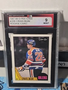 87-88 O-Pee-Chee Craig Muni Rookie KSA 9 Mint 🚨🚨🚨 Edmonton Oilers - Picture 1 of 2