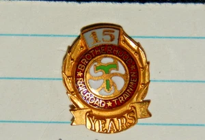 VTG Brotherhood  Railroad Trainmen 15 Year Lapel Pin Railway Railroad - Picture 1 of 2