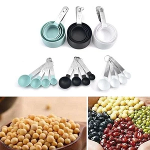 Versatile 4pcs Measuring Cups Spoons Set Stainless Steel for Baking Cooking - Picture 1 of 11