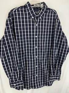 Duluth Trading Co Wrinkle Fighter Dress Shirt Long Sleeve blue Plaid Large - Picture 1 of 8