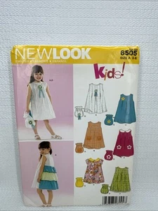 New Look 6505 Girls Summer Dress Purse Ruffles Pattern 3-8 Uncut - Picture 1 of 4