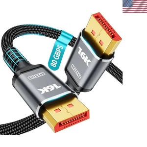 VESA-zertifiziertes 16K Displayport Kabel 2.1, DP 2.1 Kabel 10 Fuß-3 m [16K @ 60Hz, 8K @... - Bild 1 von 11