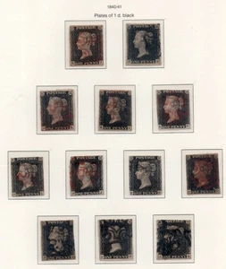 GB QV 1840-41 High Value Line Engraved Stamps Cat £20000+ Penny Black Plate 11 - Bild 1 von 18